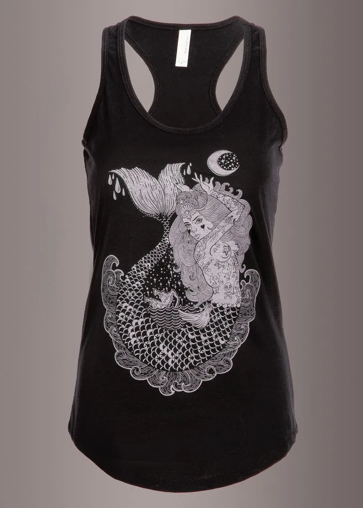 Mermaid Vibes Black Loose Fit Tank Top sold by Pretty Attitude product image thumbnail 4