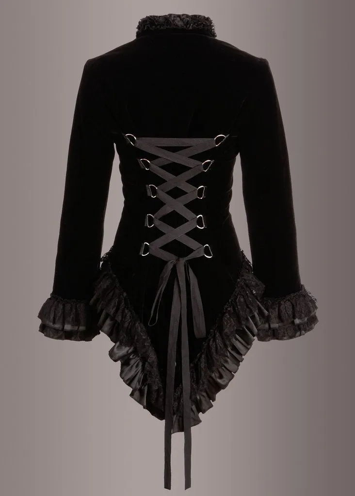 Vampire Royalty Black Tailcoat Velvet Gothic Jacket sold by Pretty Attitude product image thumbnail 5