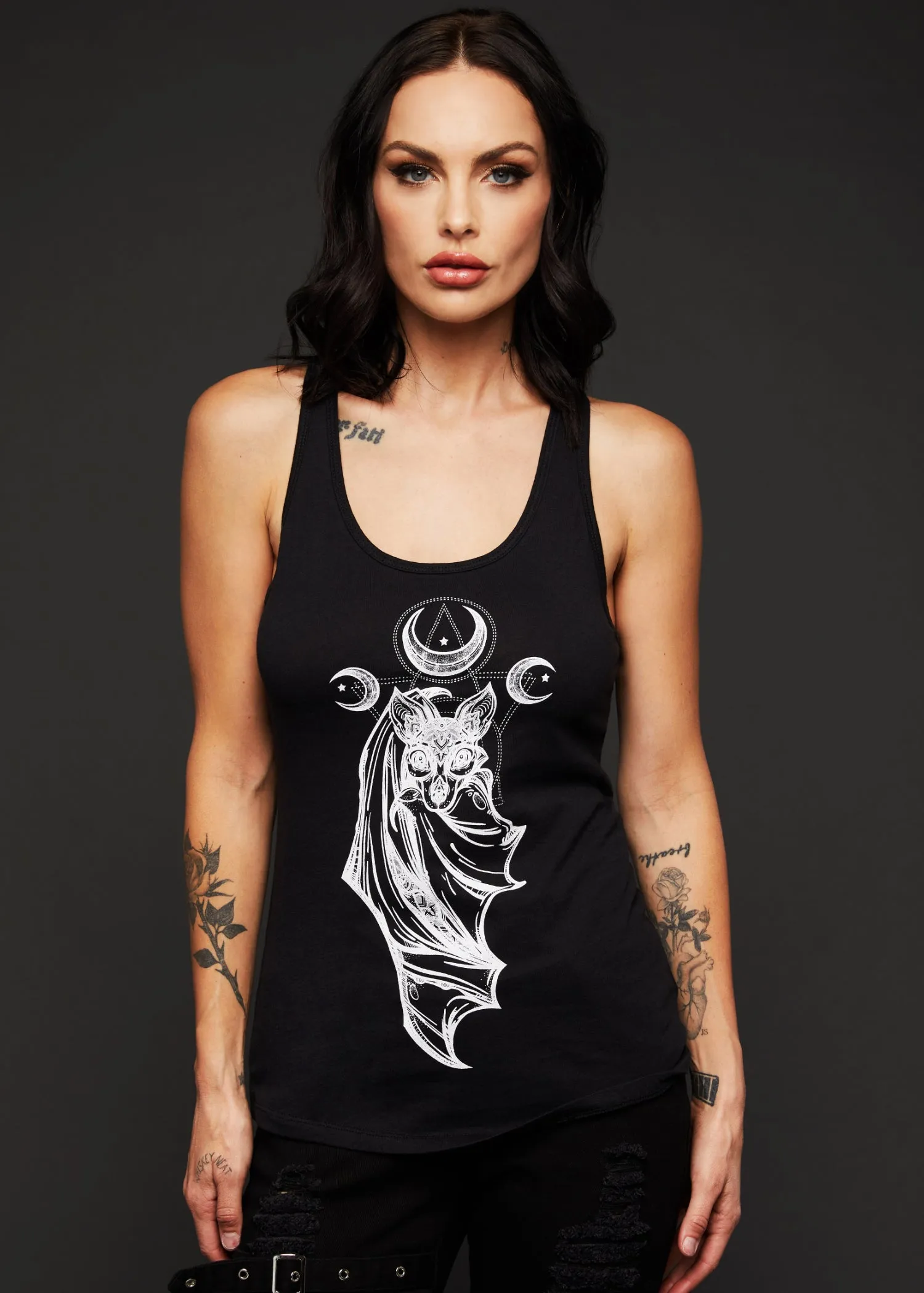 Midnight Hour Bat Loose Fit Tank Top sold by Pretty Attitude product image thumbnail 3