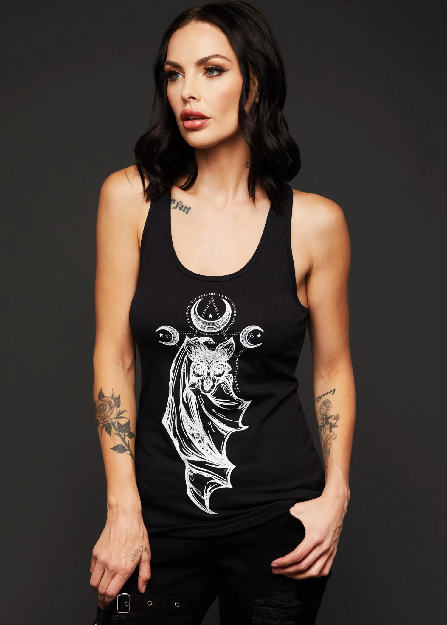 Midnight Hour Bat Loose Fit Tank Top sold by Pretty Attitude product image thumbnail 2