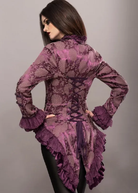 Purple Rain Victorian Jacket with Lace Embellishments made by Pretty Attitude