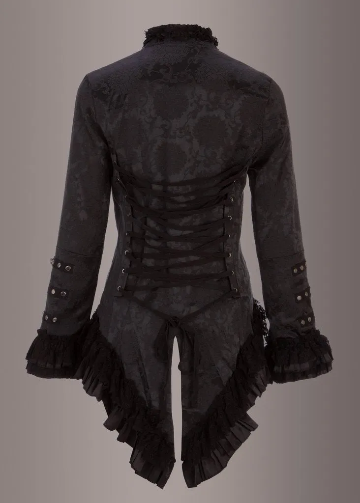 Elegant Black Victorian Jacket with Lace Embellishments sold by Pretty Attitude product image thumbnail 4