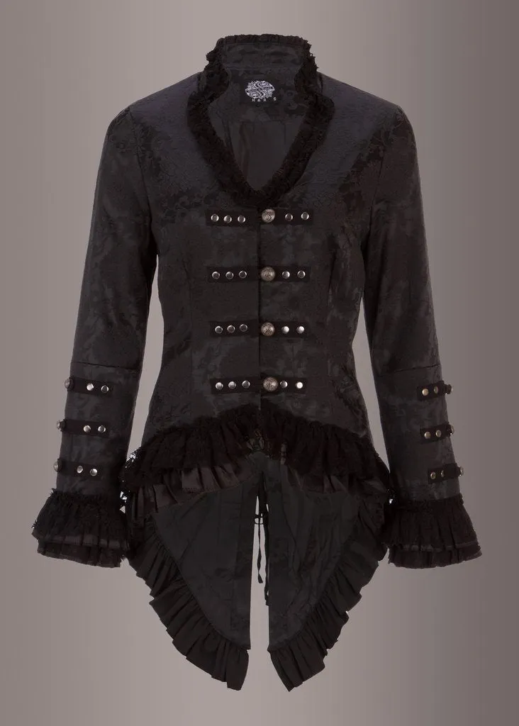 Elegant Black Victorian Jacket with Lace Embellishments sold by Pretty Attitude product image thumbnail 3