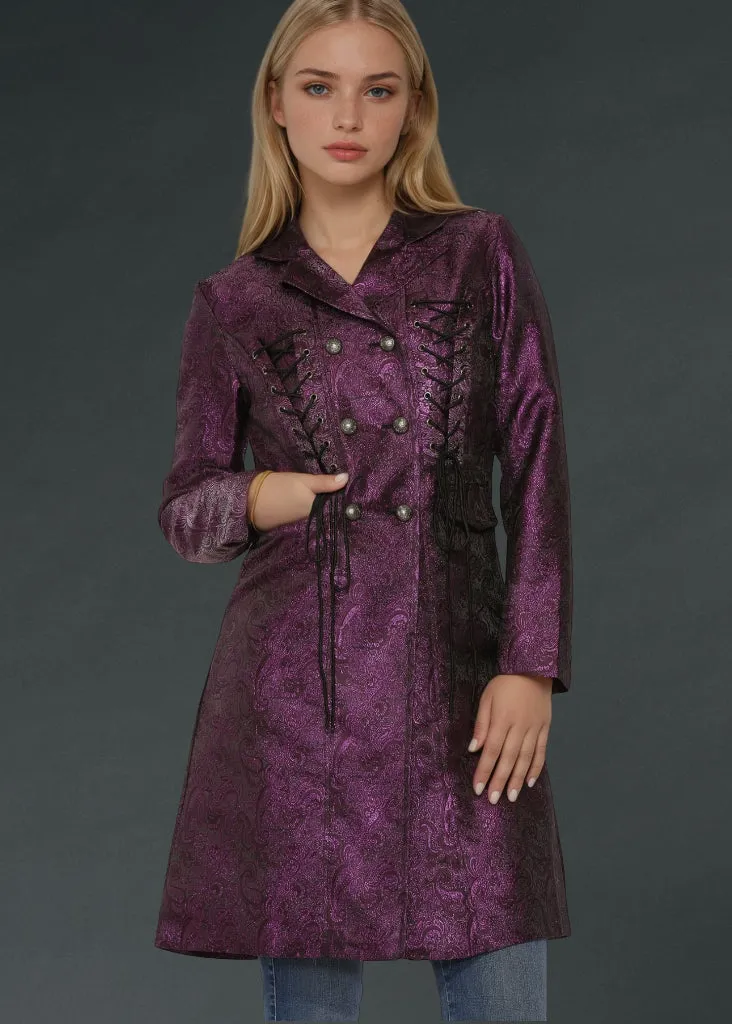 Gothic Purple Women’s Coat with Corset Lacing sold by Pretty Attitude