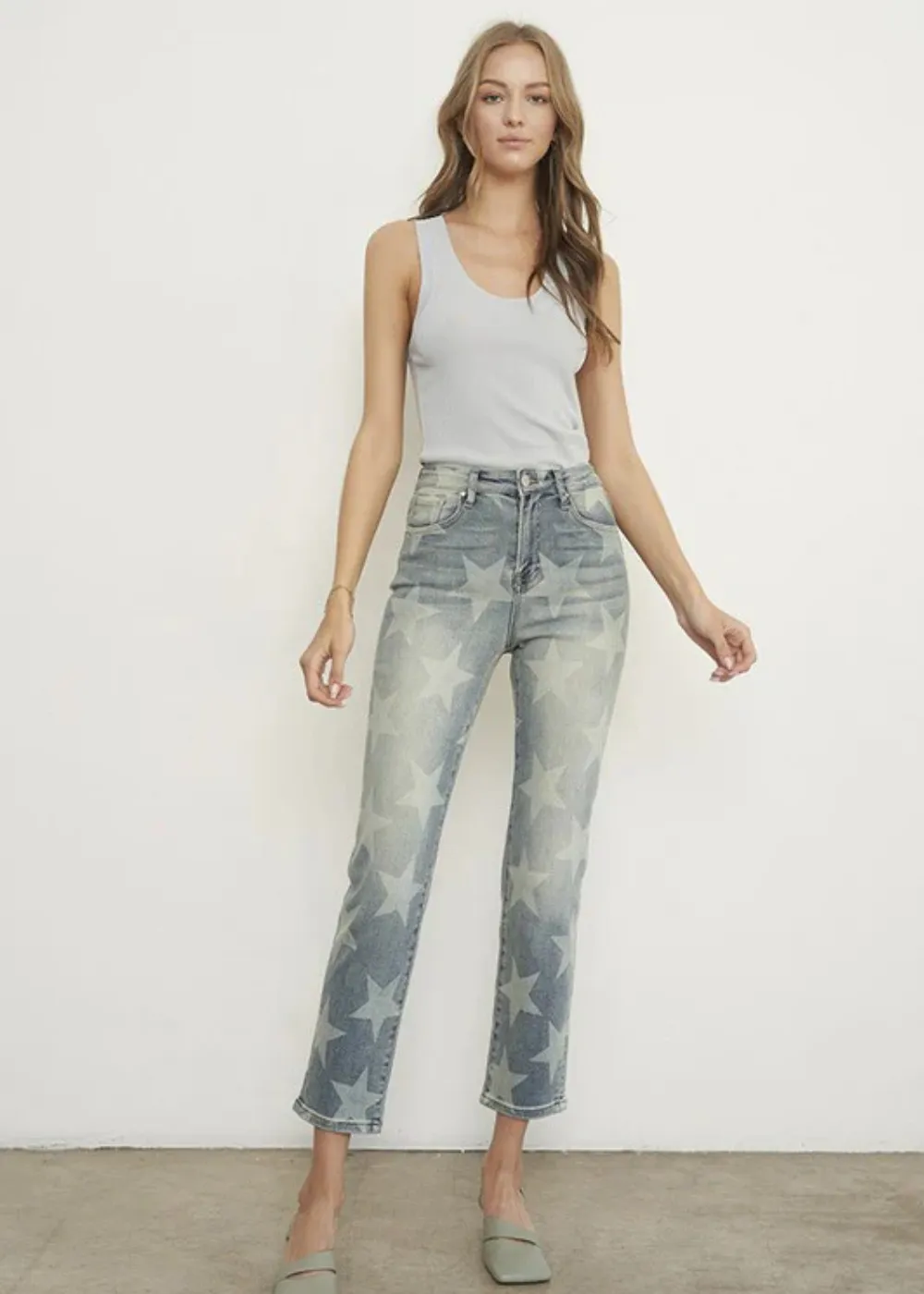 Star Print Girlfriend Jeans sold by Pretty Attitude