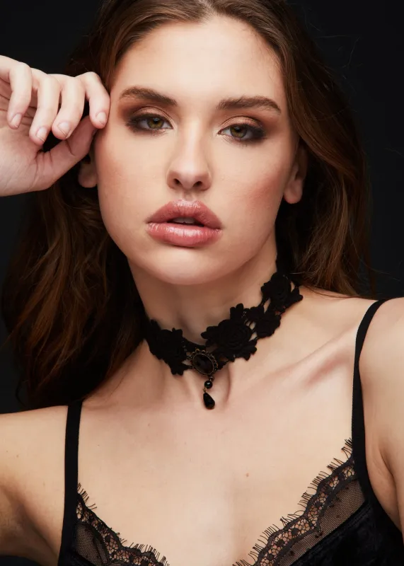 Gothic Black Lace Choker Necklace sold by Pretty Attitude