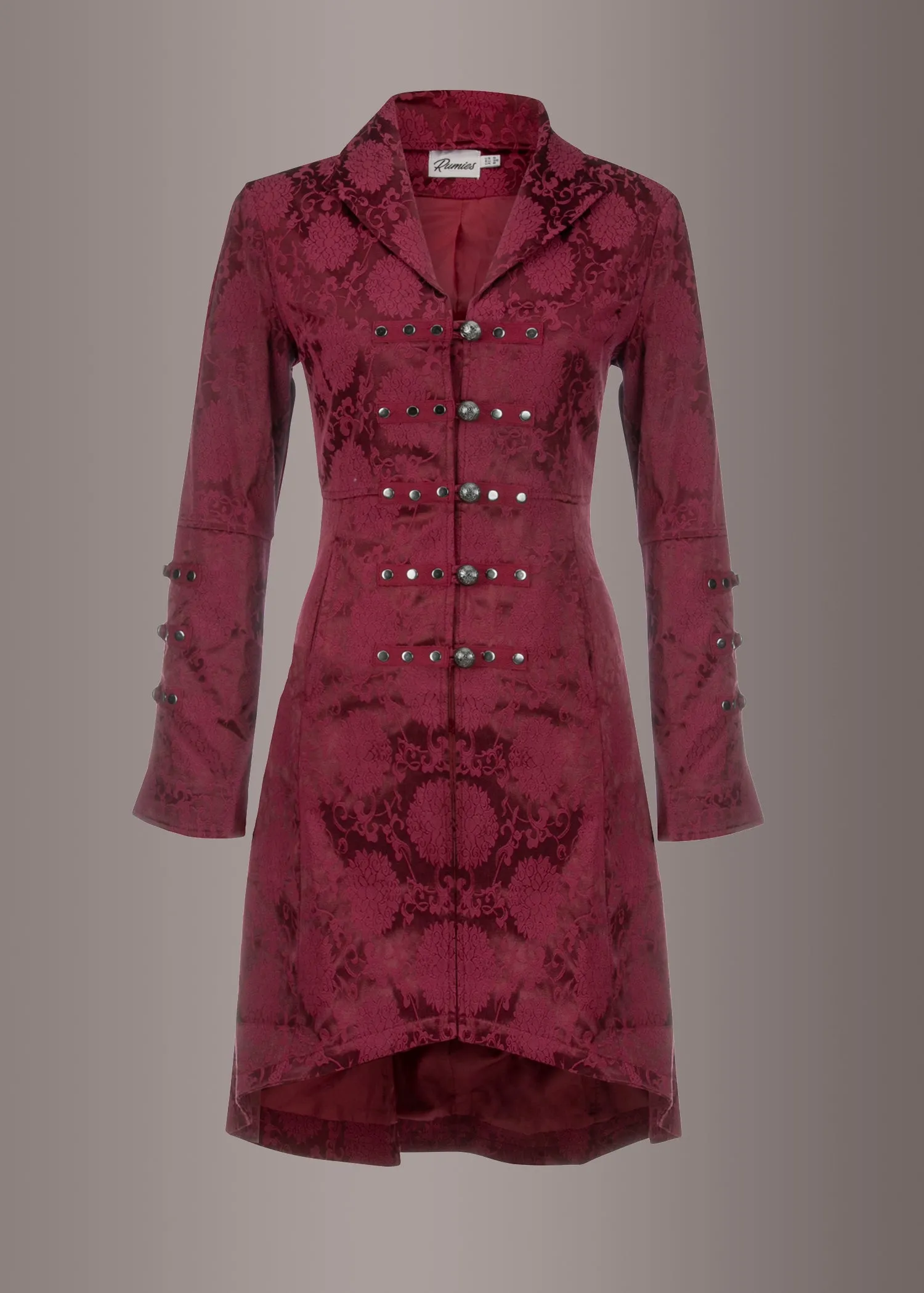 Red Gothic Coat Victorian Steampunk Jacket sold by Pretty Attitude product image thumbnail 4
