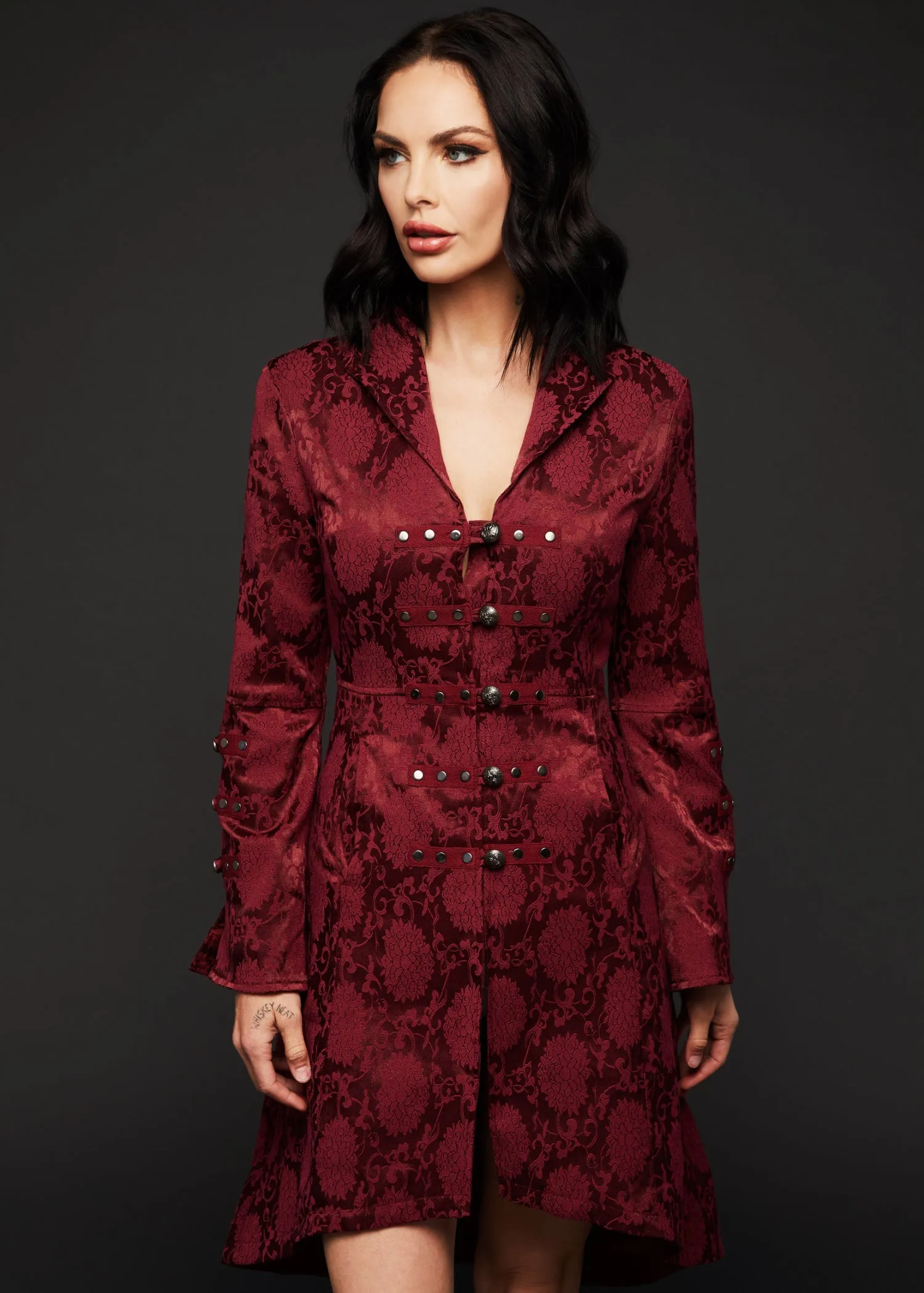 Red Gothic Coat Victorian Steampunk Jacket sold by Pretty Attitude