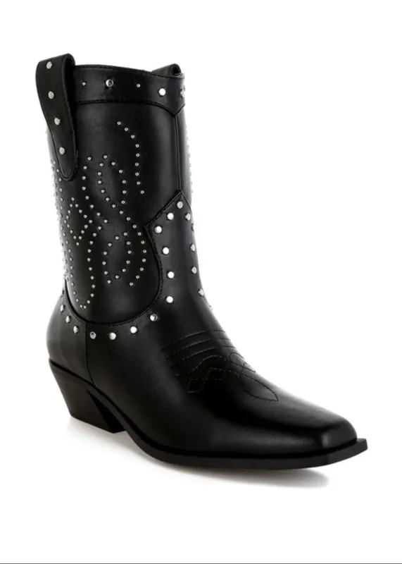 Studded Embroidery Cowboy Boots sold by Pretty Attitude