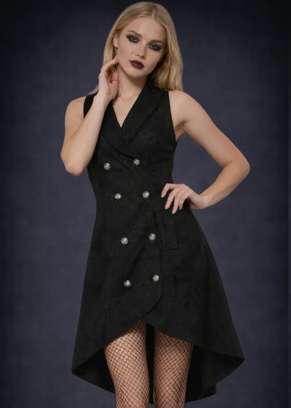 Black Sleeveless Gothic Waistcoat Dress sold by Pretty Attitude