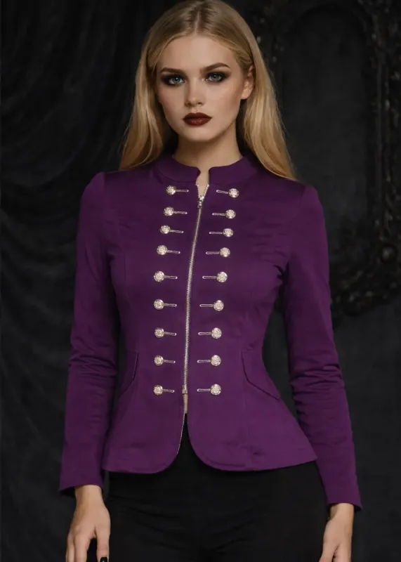 Purple Gothic Military Jacket made by Pretty Attitude
