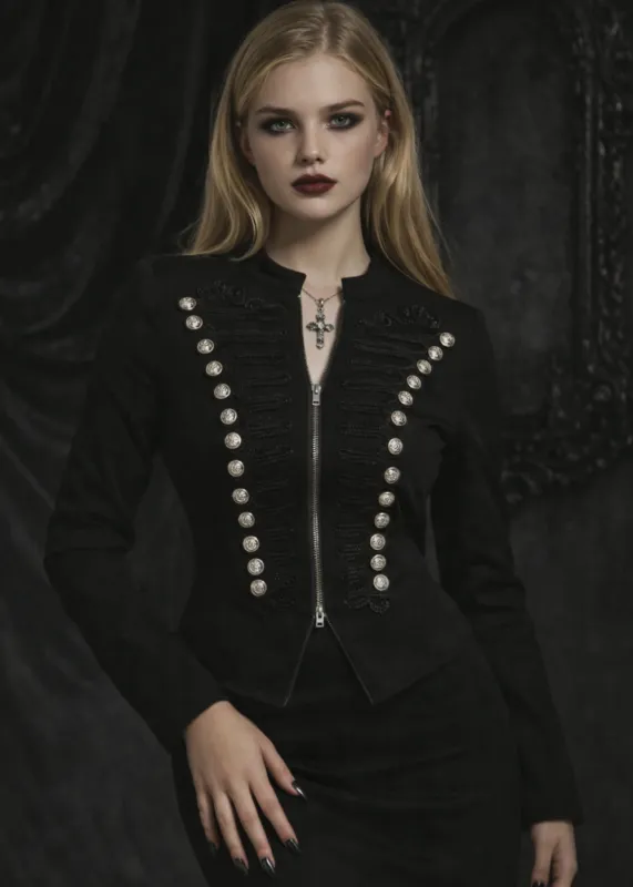 Black Gothic Military Jacket made by Pretty Attitude