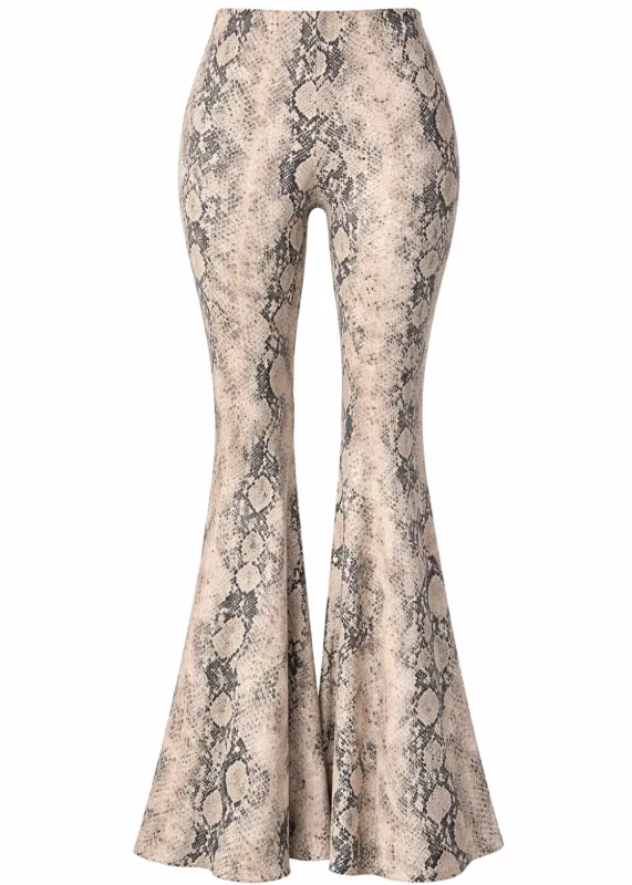 Rebel Heart White Snakeskin Flared Bell Bottom Pants sold by Pretty Attitude