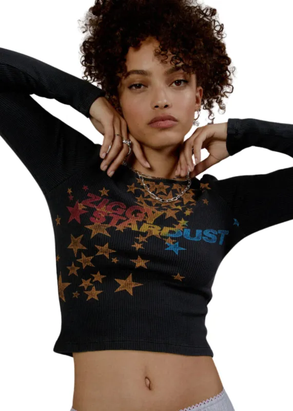 David Bowie Ziggy Stardust Thermal Crop Top sold by Pretty Attitude