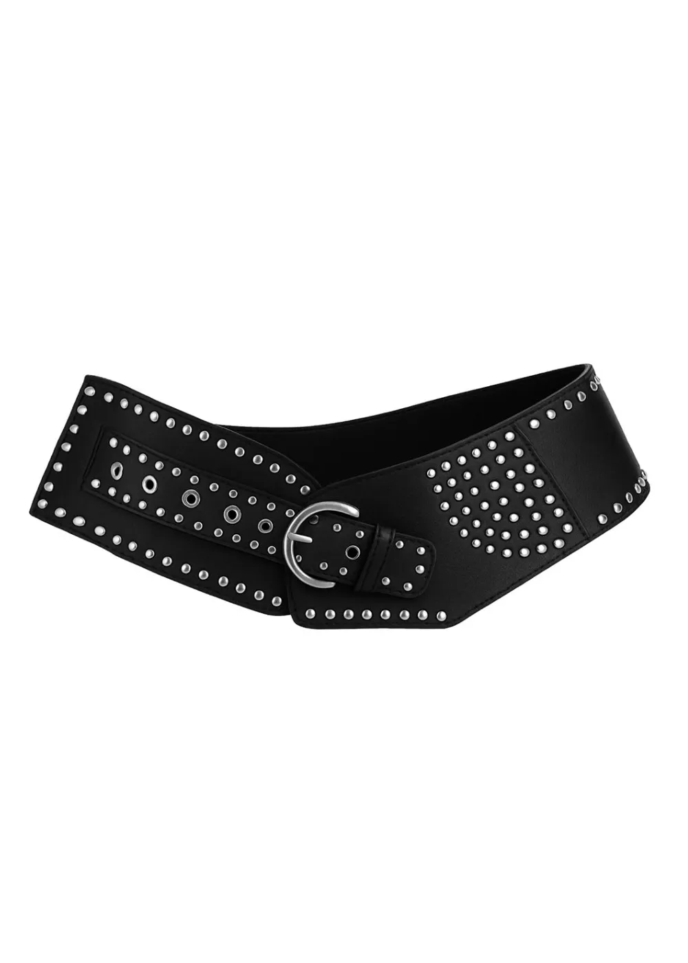 Wide Western Faux Leather Studded Waist Belt sold by Pretty Attitude