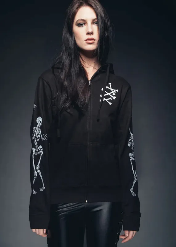 Rad to the Bone Skeleton Full Zip Hoodie made by Too Fast