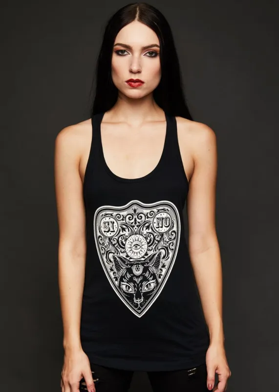 Witching Hour Black Cat Ouija Board Tank Top made by Pretty Attitude