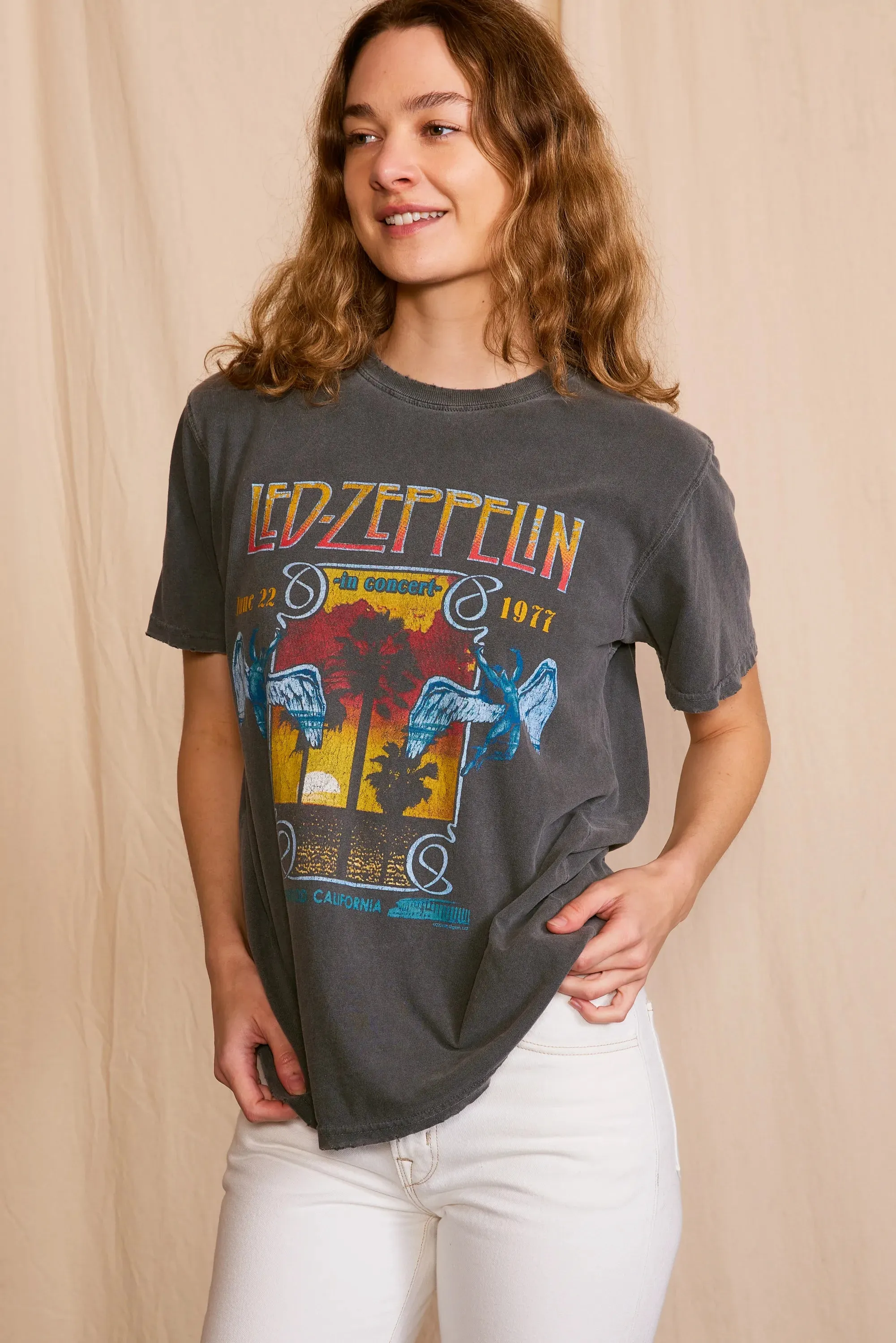 Led Zeppelin Vintage Band Tee – Sunkissed Gray Graphic T-Shirt sold by Pretty Attitude product image thumbnail 4
