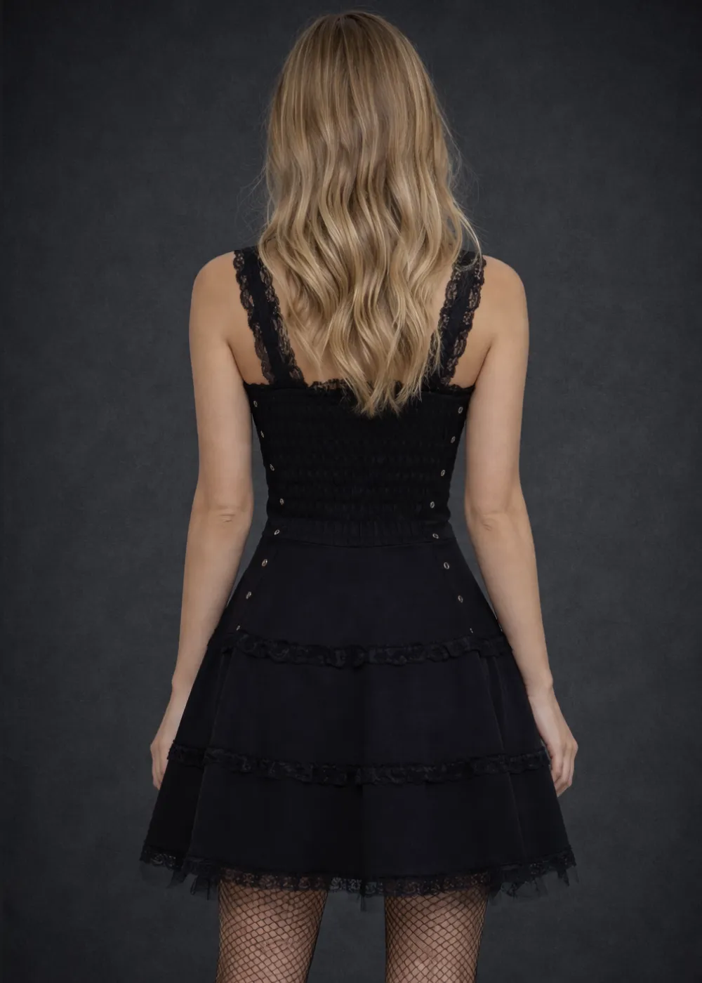 Gothic Corset Dress - Black Lace Mini Dress sold by Pretty Attitude product image thumbnail 3