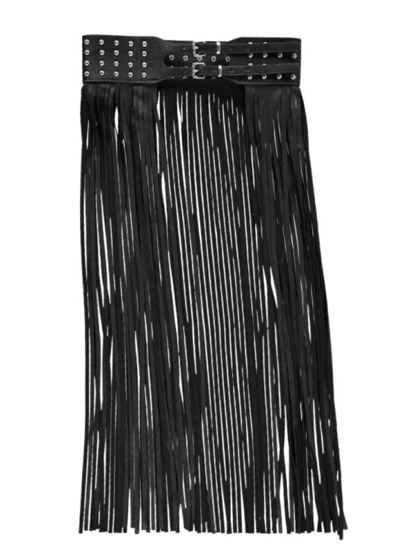Studded Fringe Waist Belt made by Pretty Attitude