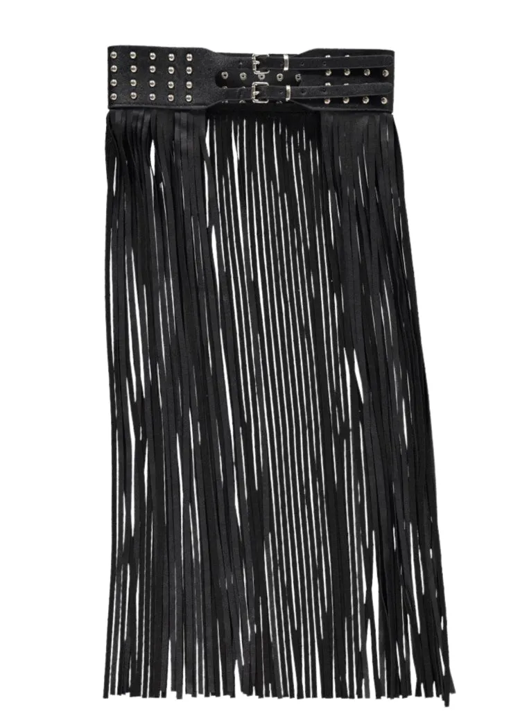 Studded Fringe Waist Belt sold by Pretty Attitude