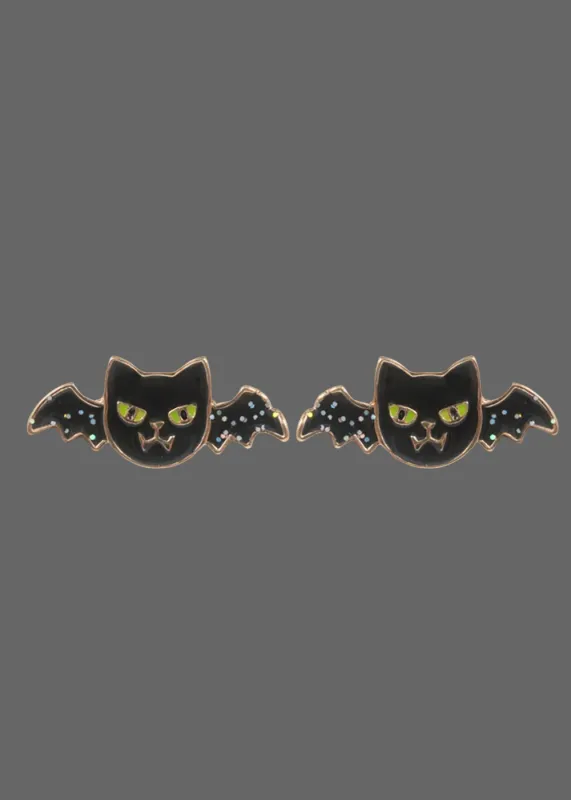 Halloween Bat Stud Earrings made by Pretty Attitude