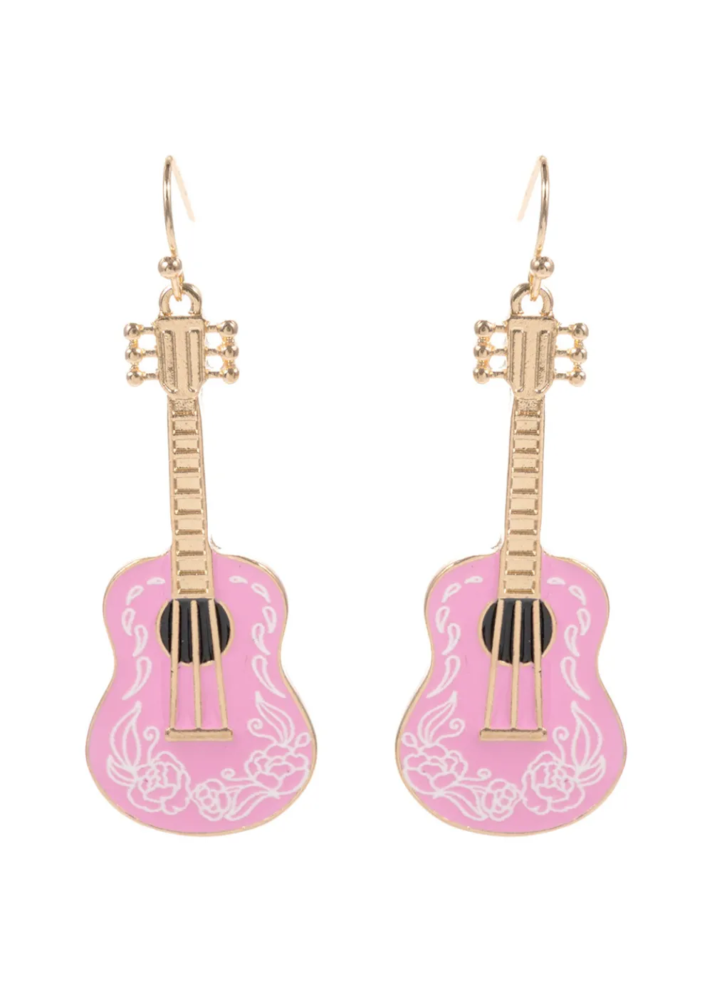 Pink Acoustic Guitar Earrings Acoustic sold by Pretty Attitude