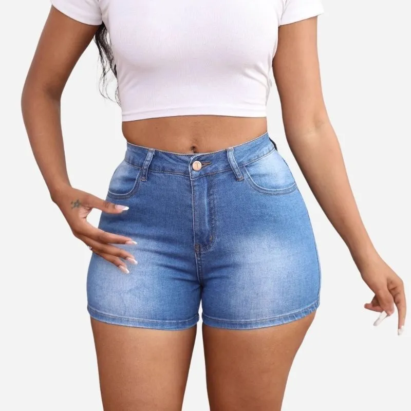 Women’s High Waist Stretch Denim Shorts Slimming Jean Summer Hotpants sold by Good American Jeans