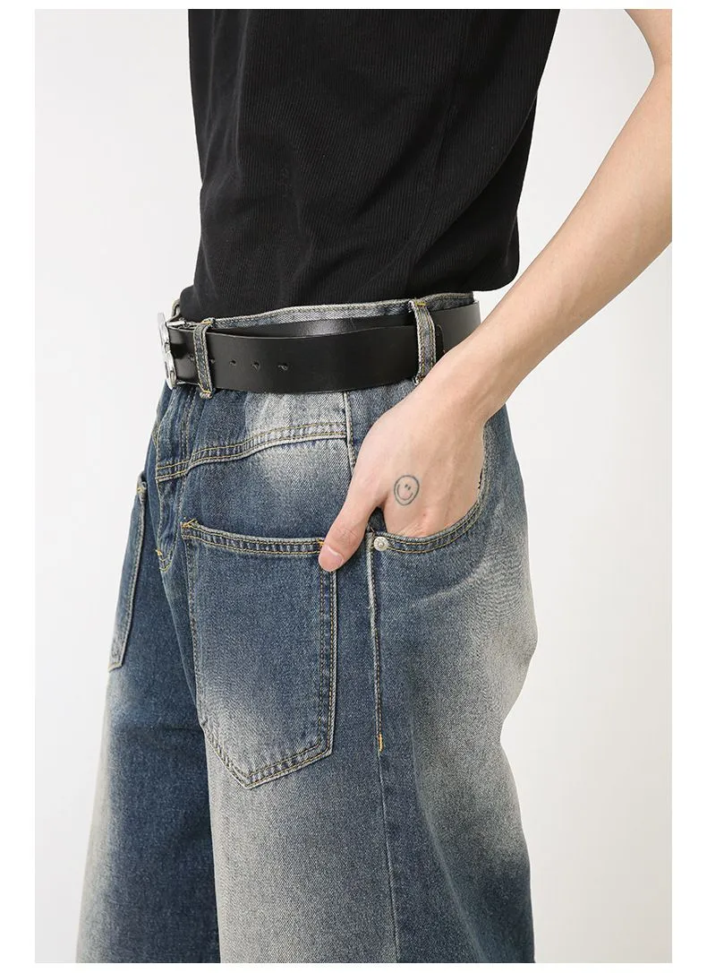 Men’s Straight Wide Leg Baggy Jeans with Front Pockets Y2K Streetwear Denim sold by Good American Jeans product image thumbnail 5