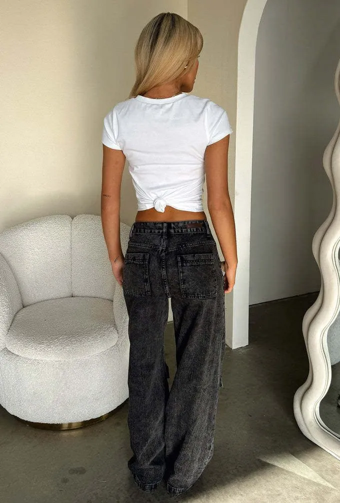 Women's High Waisted Cargo Jeans Straight Wide Leg Stretch Baggy Jeans sold by Good American Jeans product image thumbnail 2