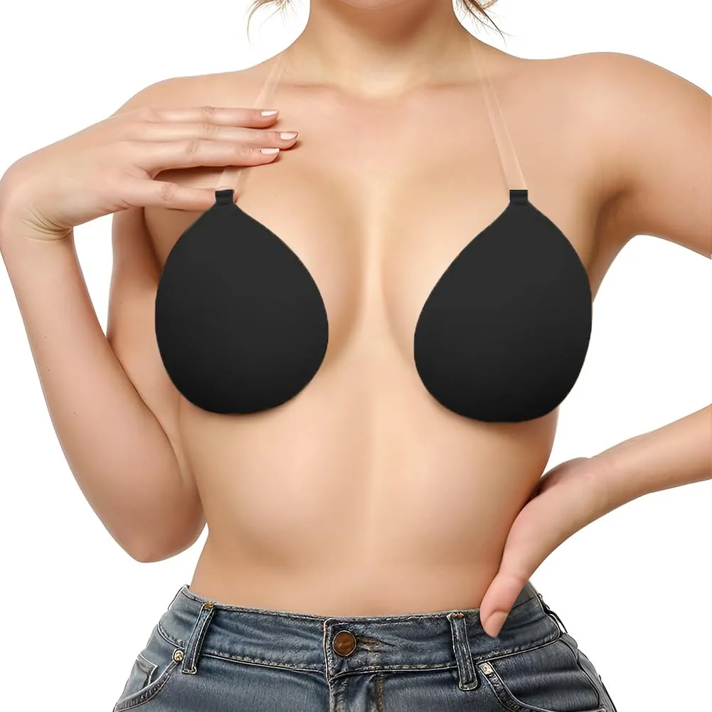 Invisible Adhesive Bra Sticky Strapless Bra with Halter Neck Strap sold by Good American Jeans product image thumbnail 3