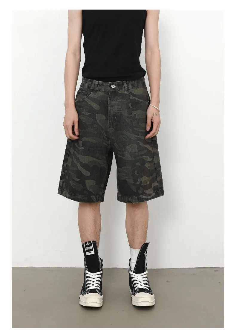 Men's Camouflage Cargo Jeans Short Stretch Relaxed Fit Denim Short Pants sold by Good American Jeans product image thumbnail 5
