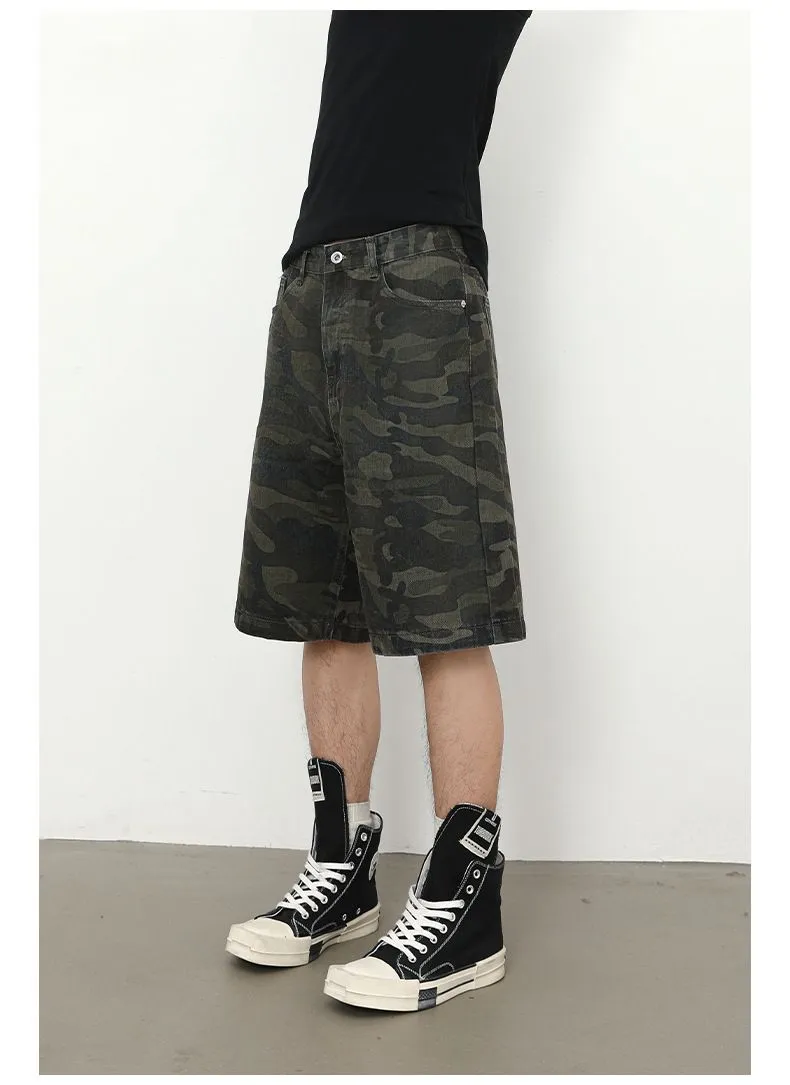 Men's Camouflage Cargo Jeans Short Stretch Relaxed Fit Denim Short Pants sold by Good American Jeans product image thumbnail 3