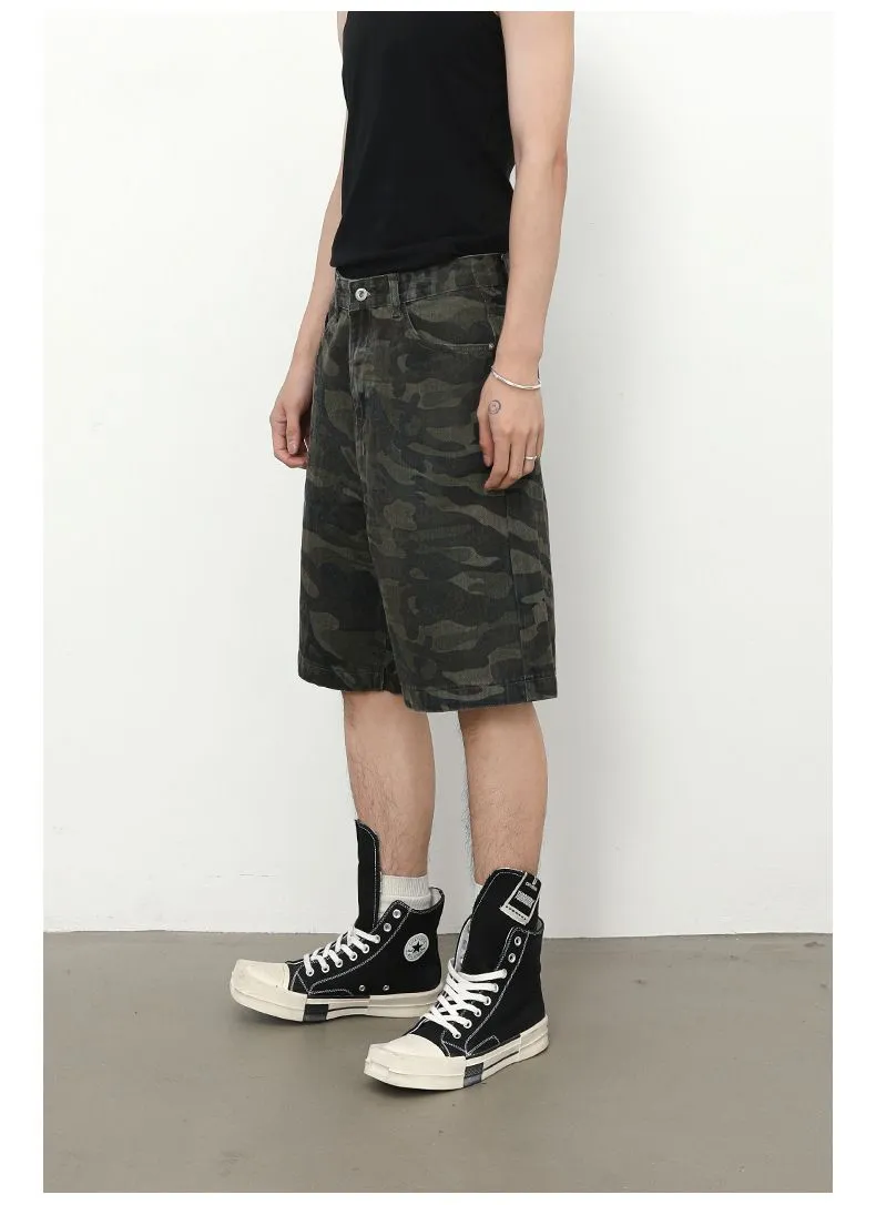 Men's Camouflage Cargo Jeans Short Stretch Relaxed Fit Denim Short Pants sold by Good American Jeans product image thumbnail 4