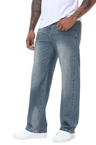 Men’s Loose Fit Straight Wide Leg Jeans Casual Baggy Denim Pants sold by Good American Jeans product image thumbnail 3