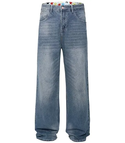 Men’s Loose Fit Straight Wide Leg Jeans Casual Baggy Denim Pants sold by Good American Jeans product image thumbnail 5