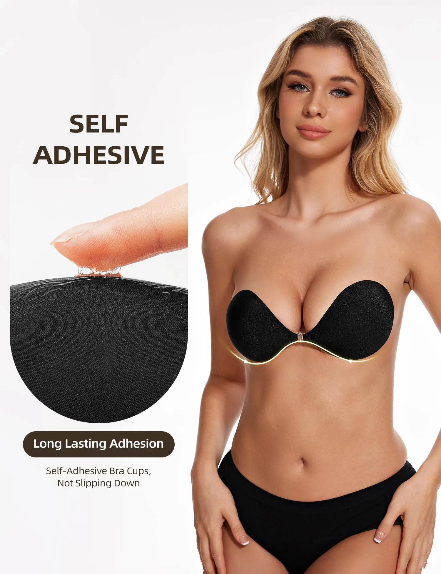 Adhesive Strapless Bra for Women Sticky Invisible Push up Silicone Bra sold by Good American Jeans product image thumbnail 3