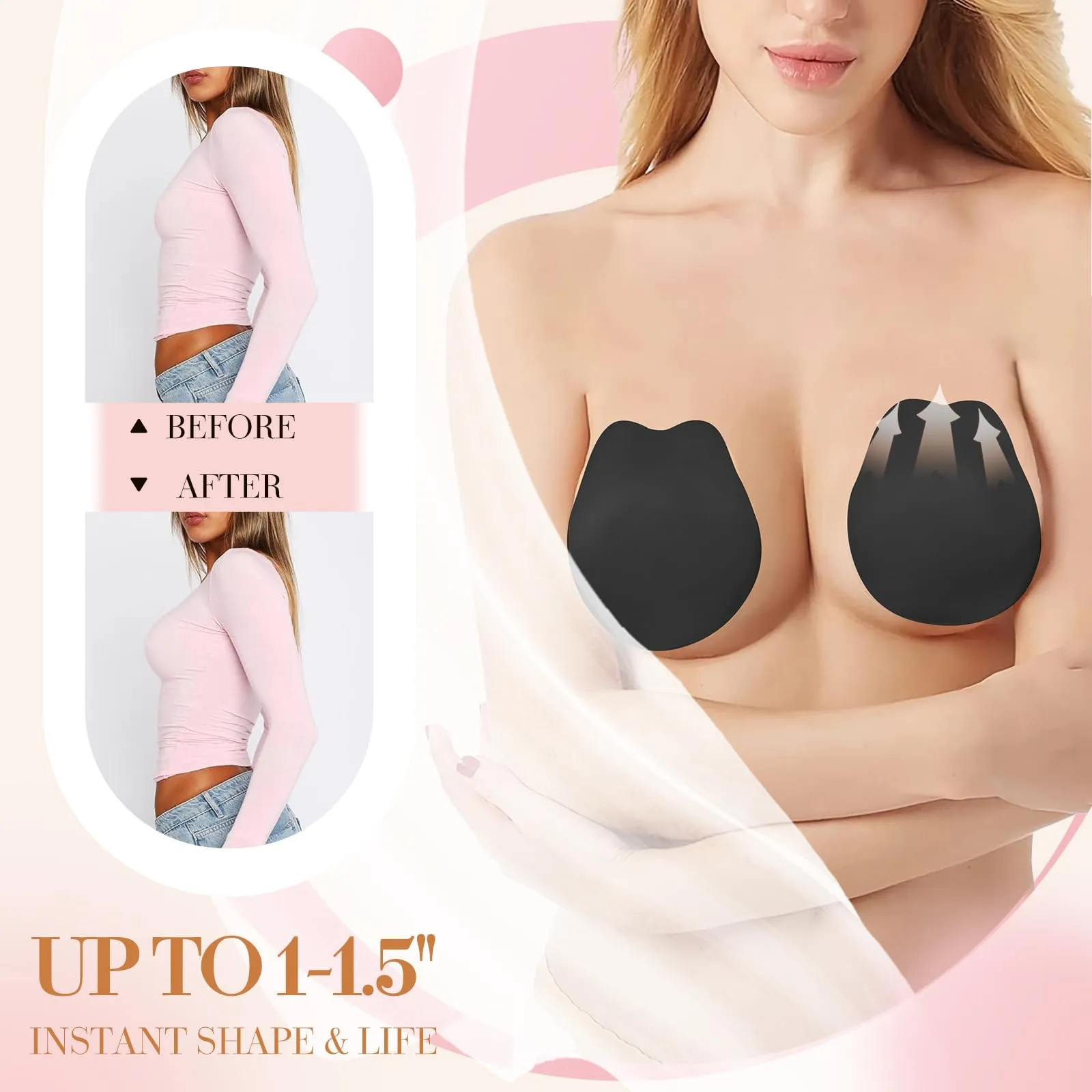Sticky Bra Adhesive Backless Strapless Bra Women Silicone Nipple Covers sold by Good American Jeans product image thumbnail 2