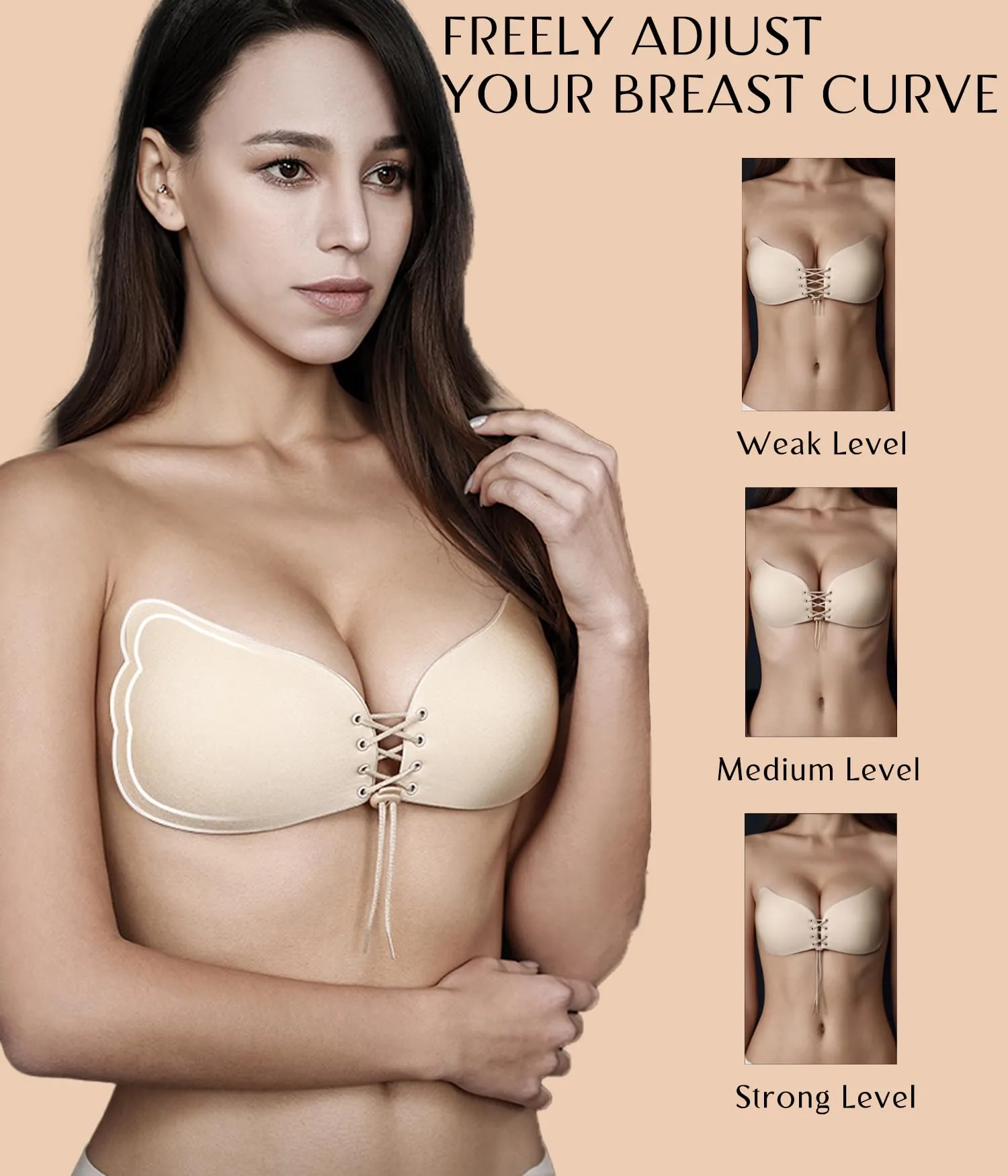 2 Pairs Sticky Bra Strapless Adhesive Invisible Push up Bra for Women sold by Good American Jeans product image thumbnail 4