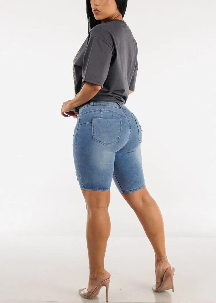 Women Plus Size Denim Shorts High Waisted Ripped Distressed Jean Shorts sold by Good American Jeans product image thumbnail 4
