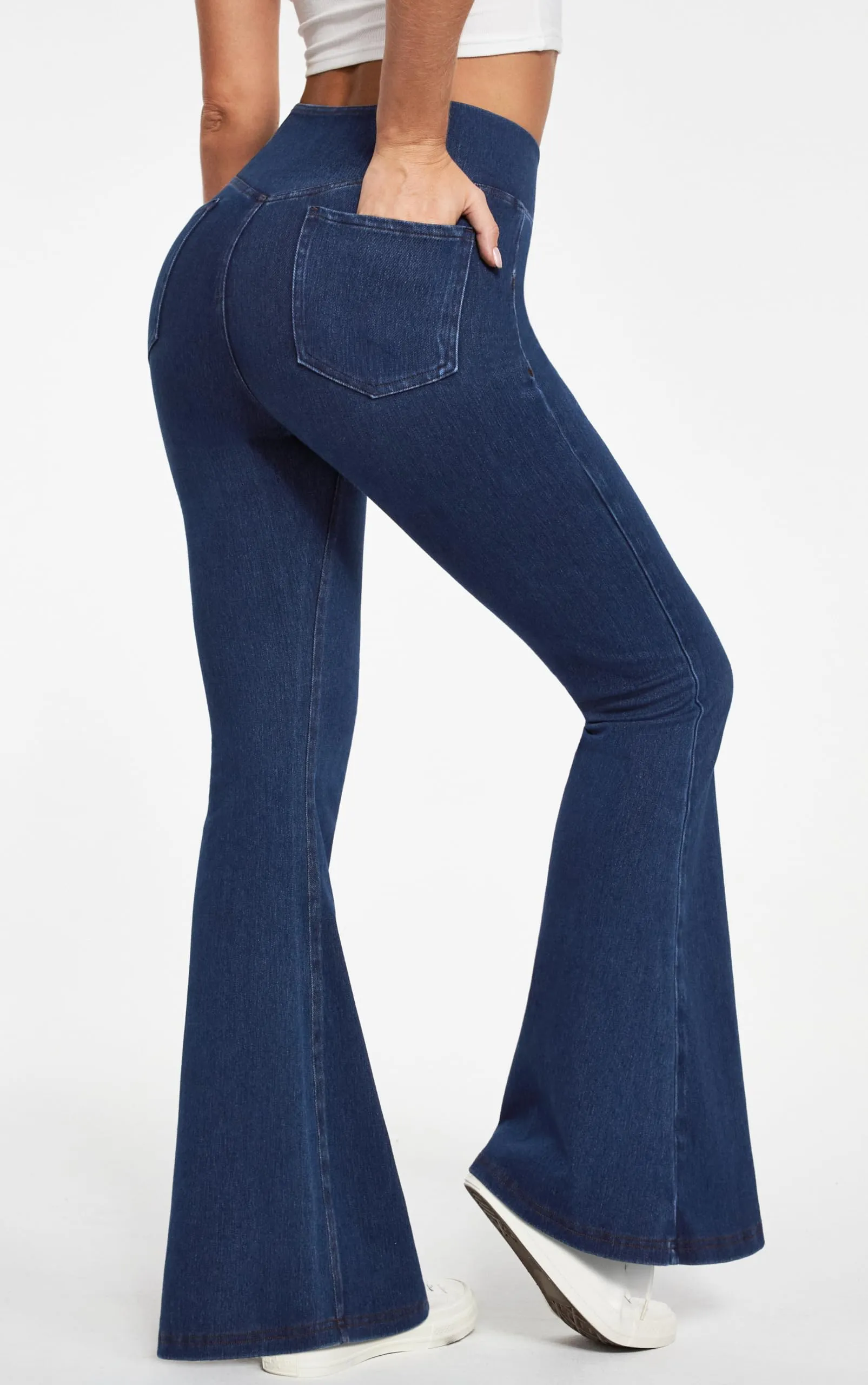 Bell Bottom Jeans Women High Waisted Flare Jeans Leggings Sweatpants sold by Good American Jeans product image thumbnail 4