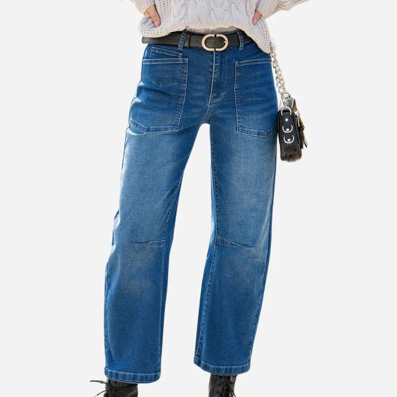 Barrel Jeans for Women High Waisted Wide Leg Baggy Denim Trousers sold by Good American Jeans