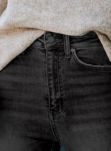 Women's Skinny Jeans Stretch Trendy Pants Straight Leg Raw Hem Denim sold by Good American Jeans product image thumbnail 5