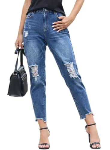 Women's Skinny Jeans Stretchy Ripped Distressed Denim Pants sold by Good American Jeans product image thumbnail 4