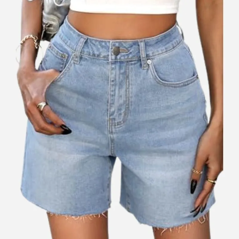Women's Baggy Jean Shorts Wide Straight Leg Denim Shorts sold by Good American Jeans