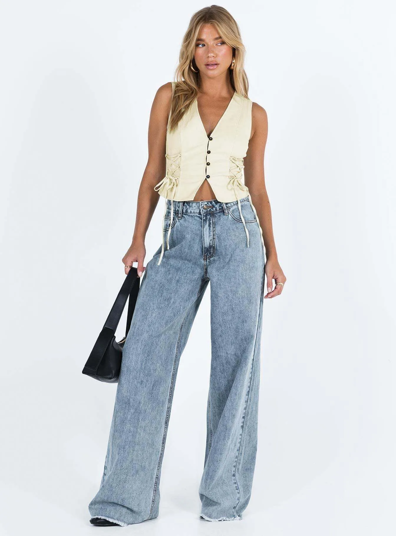 Baggy Jeans for Women Wide Leg Straight Trousers Floor Length Palazzo Denim sold by Good American Jeans product image thumbnail 4