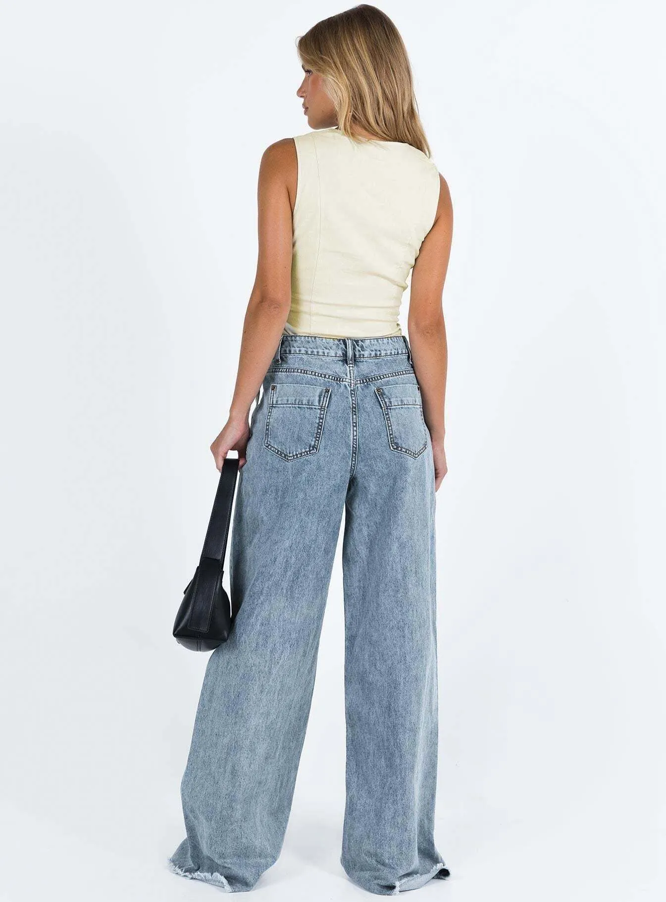 Baggy Jeans for Women Wide Leg Straight Trousers Floor Length Palazzo Denim sold by Good American Jeans product image thumbnail 2