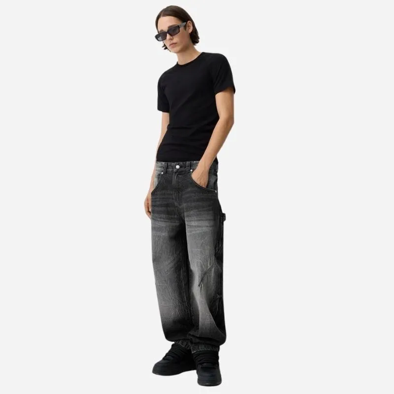 Men’s Baggy Wide Leg Carpenter Jeans Loose Fit Straight Denim Pants sold by Good American Jeans product image thumbnail 3