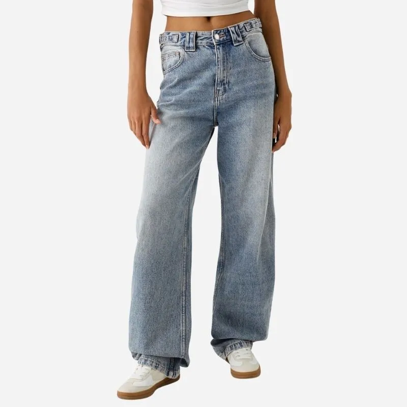 Women High Waisted Baggy Wide Leg Denim with Cargo Pockets Carpenter Jeans sold by Good American Jeans product image thumbnail 4