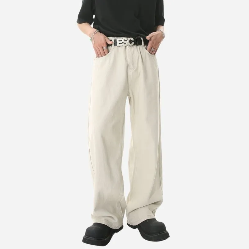 Men’s Y2K Straight Leg Baggy Jeans Loose Fit Wide Denim Streetwear Pants made by Good American Jeans